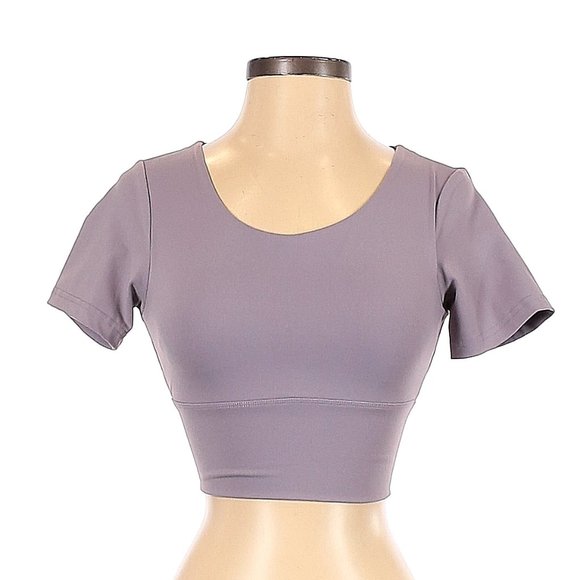 J.ING Powdered Violet Strappy Back Performance Crop - Picture 3 of 6